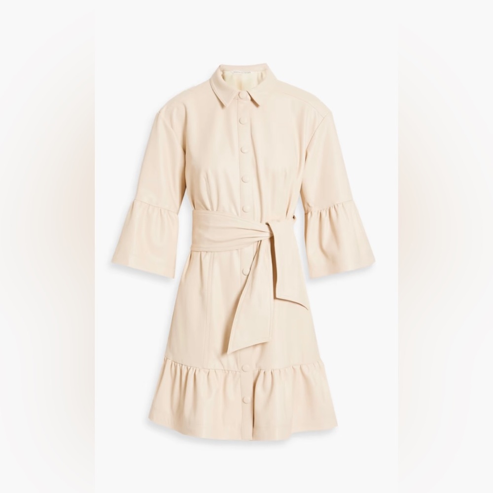 NWT Veronica Beard Luriane Faux Leather Shirt Dress…size 4